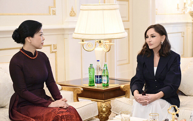 Birinci xanımlar görüşdü - Foto