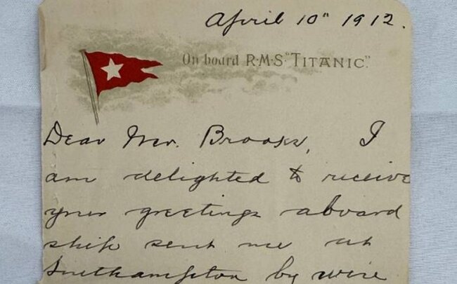 "Titanik"dən sağ çıxanın məktubu hərracda 400 min dollara satılıb