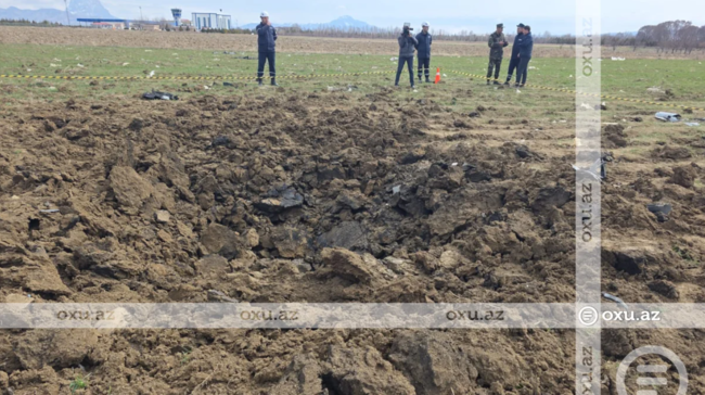 İran dronunun Naxçıvanda düşdüyü yerdən FOTOLAR