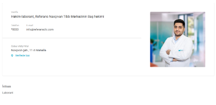 "Referans"ın baş həkimi 32 yaşlı laborant imiş...