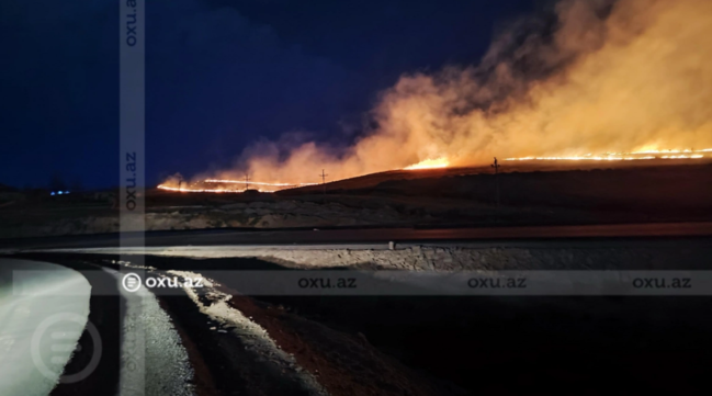 Abşeronda baş verən güclü yanğın söndürülüb