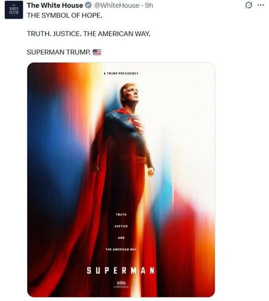 Ağ Evdən qəribə paylaşım: Supermen Tramp! - FOTO