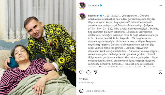 Azərbaycanda əməkdar artist vəfat etdi - FOTO