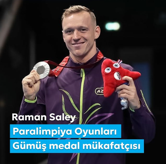 Mehriban Əliyeva Paralimpiya Oyunlarında gümüş medal qazanan Raman Saleyi təbrik edib
