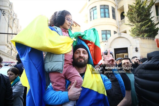 Azərbaycan xalqından Ukraynaya dəstək aksiyası - FOTO-VİDEO