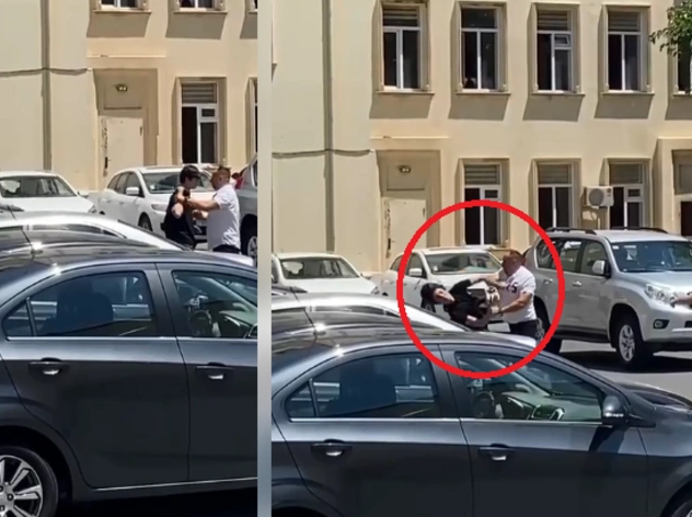 Mühafizəçinin şagirdi döydüyü məktəbin direktoru DANIŞDI