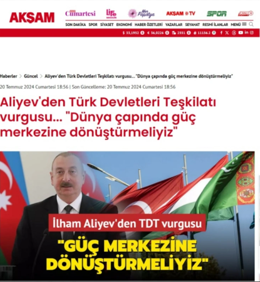 Türkiyə mediası İlham Əliyevin Şuşa mediaforumundakı çıxışını geniş işıqlandırıb