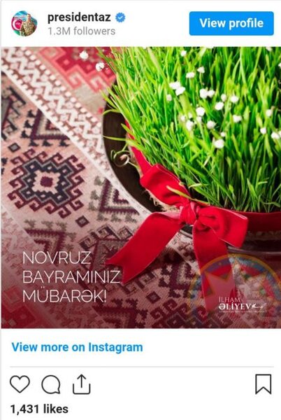 Prezident İlham Əliyevdən Novruz bayramı münasibətilə PAYLAŞIM