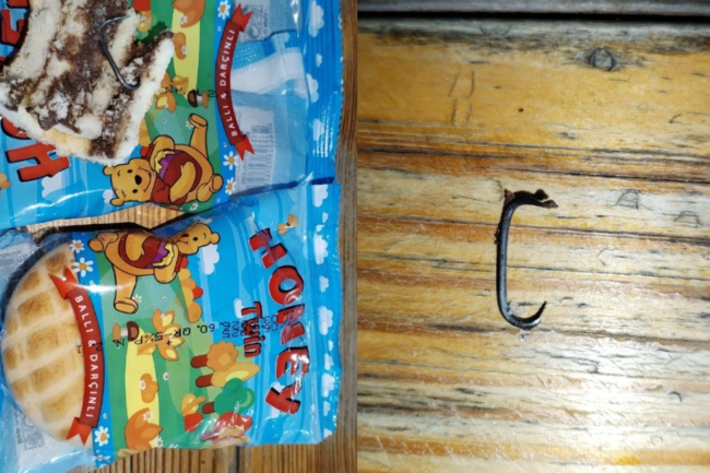 Uşaqlar üçün satılan məhsulun içindən dəmir parçası çıxdı