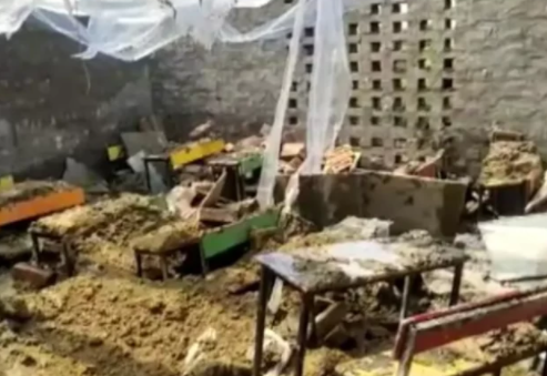 Məktəbin dam örtüyü uçdu - 25 şagird yaralanıb
