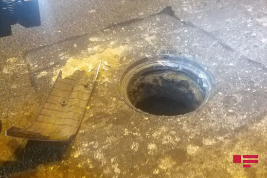 Bakıda qapaqsız quyu yol qəzasına səbəb oldu - FOTO/VİDEO