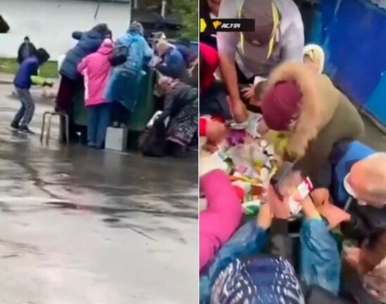 Supermarketin önündə izdiham: Zibil yeşiklərindəki vaxtı ötən məhsullar üçün...
