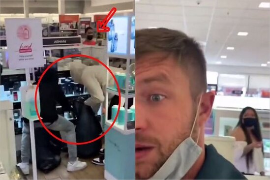 İnsanların gözü qarşısında parfüm dükanını qarət etdilər - VİDEO