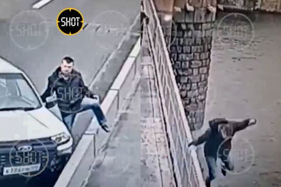 Qəsdən qəza törətmək istəyən sürücü daha sonra özünü çaya atıb intihar etdi - VİDEO