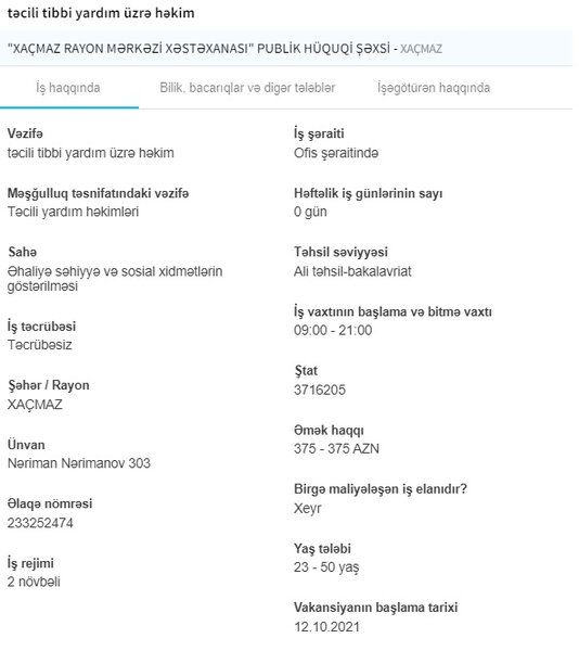 İşsizlərin nəzərinə! Dövlət boş iş yerlərini açıqladı - 1500 AZN maaş