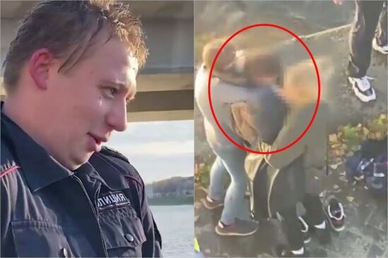 Körpüdən yıxılan 12 yaşlı qızın xilas edilmə anının görüntüləri yayılıb - VİDEO