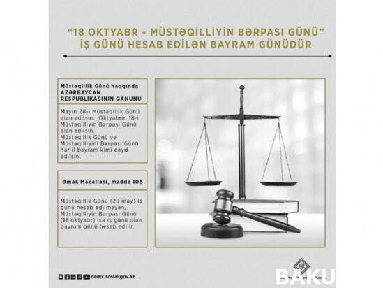 Qeyri-iş günləri ilə bağlı RƏSMİ AÇIQLAMA - FOTO