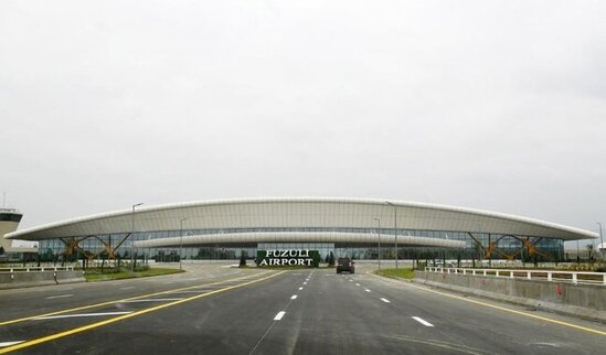 Prezidentlə xanımı Füzuli aeroportunda - Fotolar
