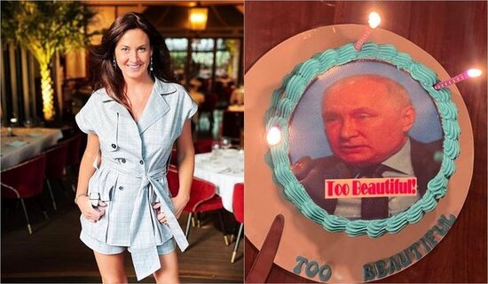 Putinin "gözəl qadın" dediyi jurnalist onun tort üzərində şəklini paylaşıb - FOTO