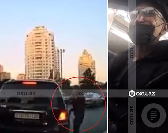 Bakıda qeyri-adi fırıldaqçılıq: Özünü maşınların altına atıb pul alan adam peyda olub - VİDEO