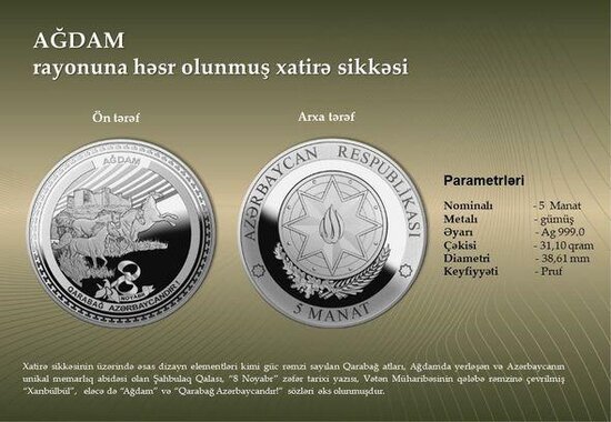 500 manatlıq xatirə pul nişanları dövriyyəyə buraxıldı - Fotolar