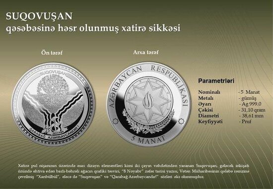 500 manatlıq xatirə pul nişanları dövriyyəyə buraxıldı - Fotolar