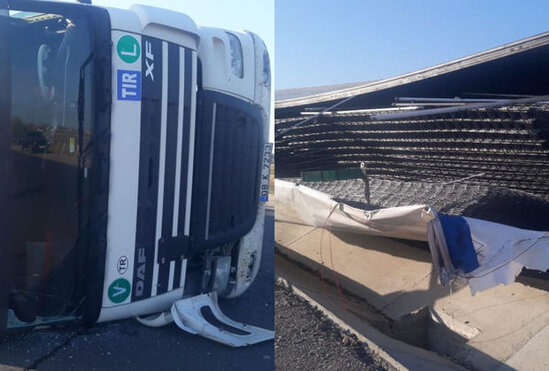 Tovuzda Türkiyə vətəndaşının idarə etdiyi TIR qəzaya düşdü - FOTO