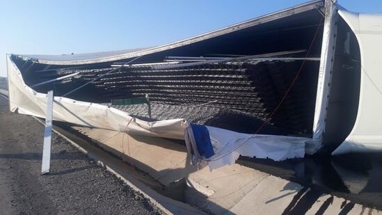 Tovuzda Türkiyə vətəndaşının idarə etdiyi TIR qəzaya düşdü - FOTO