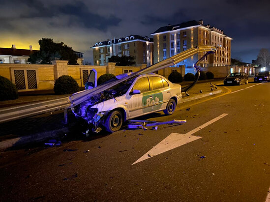 Aeroport yolunda dəhşətli qəza - VİDEO