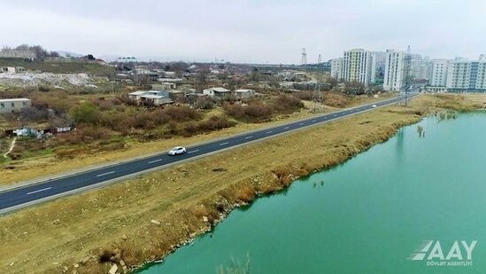 Bakıda göl qırağında yeni yol - FOTO/VİDEO