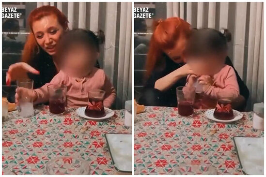 Valideynləri dörd yaşlı uşağa spirtli içki içizdirib – VİDEO