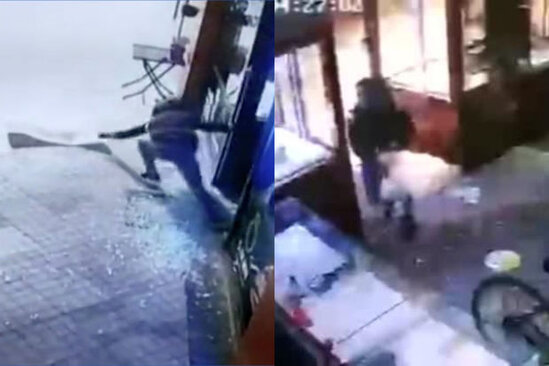 Şüşələri qırıb zərgərlik mağazasını qarət etdilər - ANBAAN VİDEO