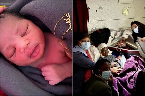 Uşağı təyyarədə dünyaya gətirdi – FOTO/VİDEO