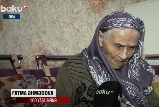 Doqquz övlad, 57 nəvə, 63 nəticə və iki kötücəsi olan 100 yaşlı Fatma nənə - VİDEO