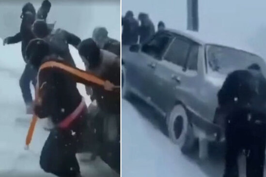 Qadınlar kişilərə güclərini göstərdilər - VİDEO