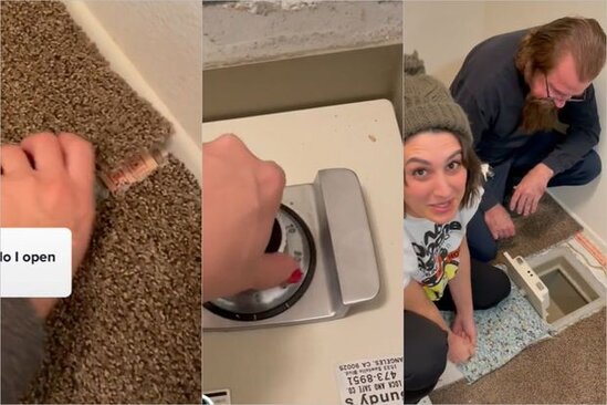 Yeni köçdüyü evdə xalçanın altında gizli seyf tapdı - VİDEO