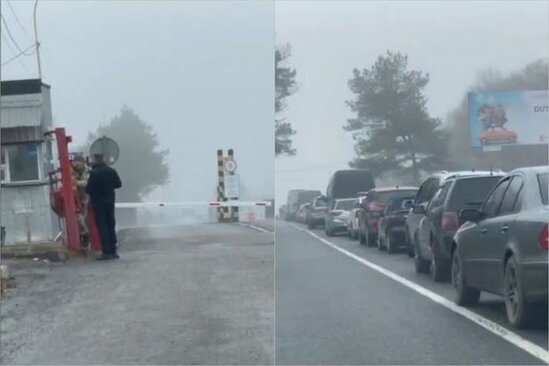 Ukrayna-Slovakiya sərhədində yaranmış sıxlıqla bağlı görüntülər - VİDEO