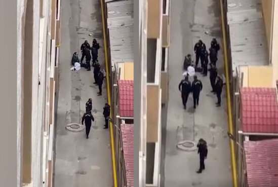 Xırdalanda qadın özünü binadan atdı - VİDEO