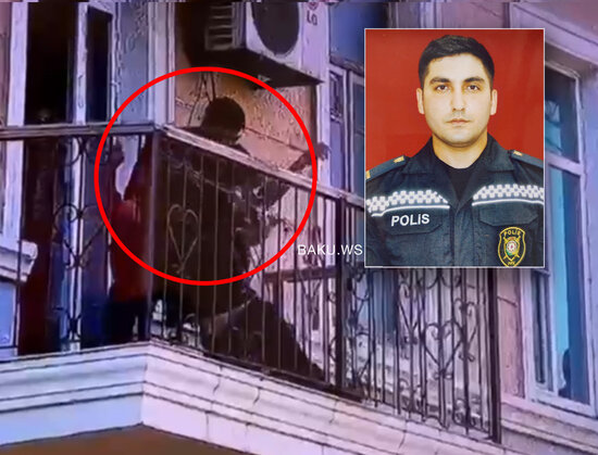 Bakıda polis özünü oda ataraq vətəndaşı ölümdən xilas etdi - VİDEO