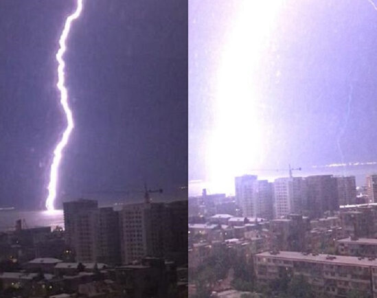 Bakıda maraqlı təbiət hadisəsi kameraya düşüb - FOTO/VİDEO