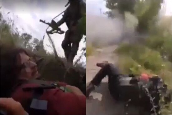Rusiya ordusunun atdığı mərmi əcnəbi jurnalistlərin yanına düşdü - VİDEO