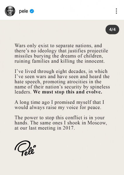 Pele Putinə MÜRACİƏT ETDİ - FOTO