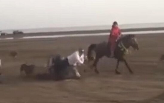Cəlal Qurbanov atdan belə yıxılıb - VİDEO