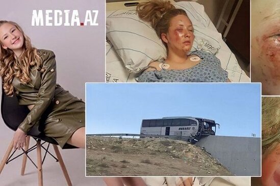 Şamaxıda qəzada xəsarət alan məktəblinin anası: "Zərbə qızımı avtobusun ön şüşəsindən atıb" - FOTO