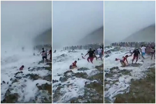 Səkkiz nəfəri dalğa apardı – VİDEO