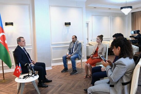 Ceyhun Bayramov Türkiyə mətbuatına müsahibə verib - FOTO