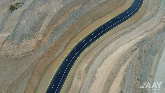 Laçın şəhərinə daxil olmadan yeni avtomobil yolunun tikintisi yekunlaşıb - FOTO