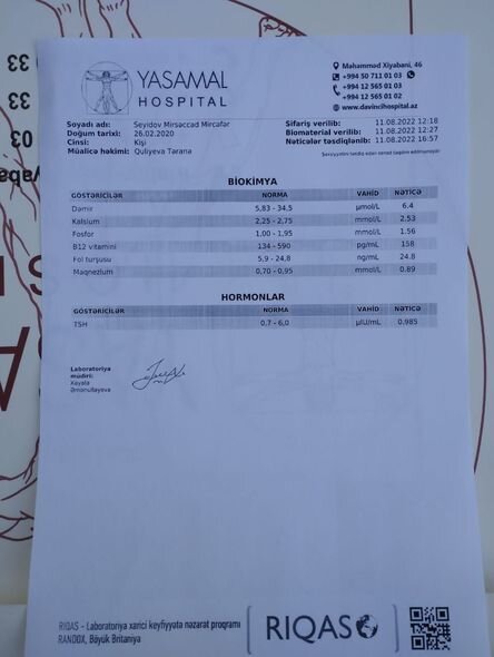 İki yaşlı Mirsəccadın başında şiş aşkarlanıb - FOTO