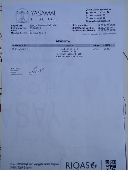 İki yaşlı Mirsəccadın başında şiş aşkarlanıb - FOTO