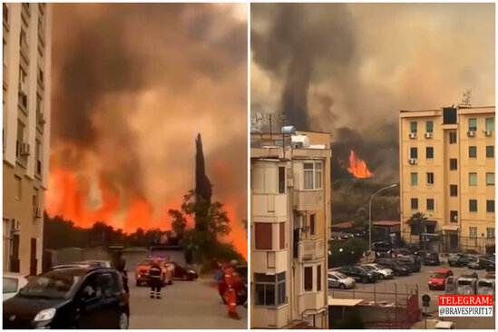 İtaliyadakı meşə yanğınları Palermo şəhərinə çatıb - VİDEO